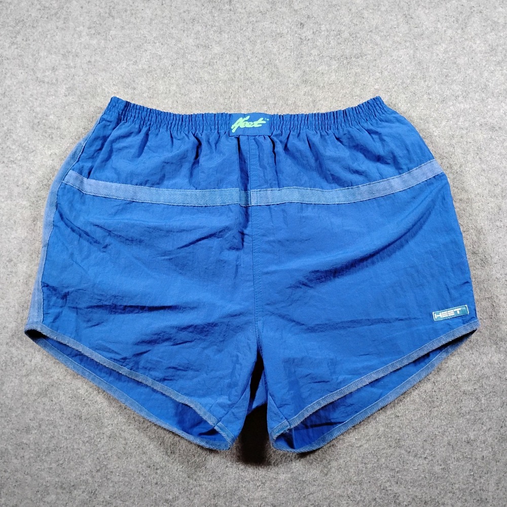 Vintage Heet Sportswear Women L 11/12 Royal Blue Nylon Dolphin Running Shorts